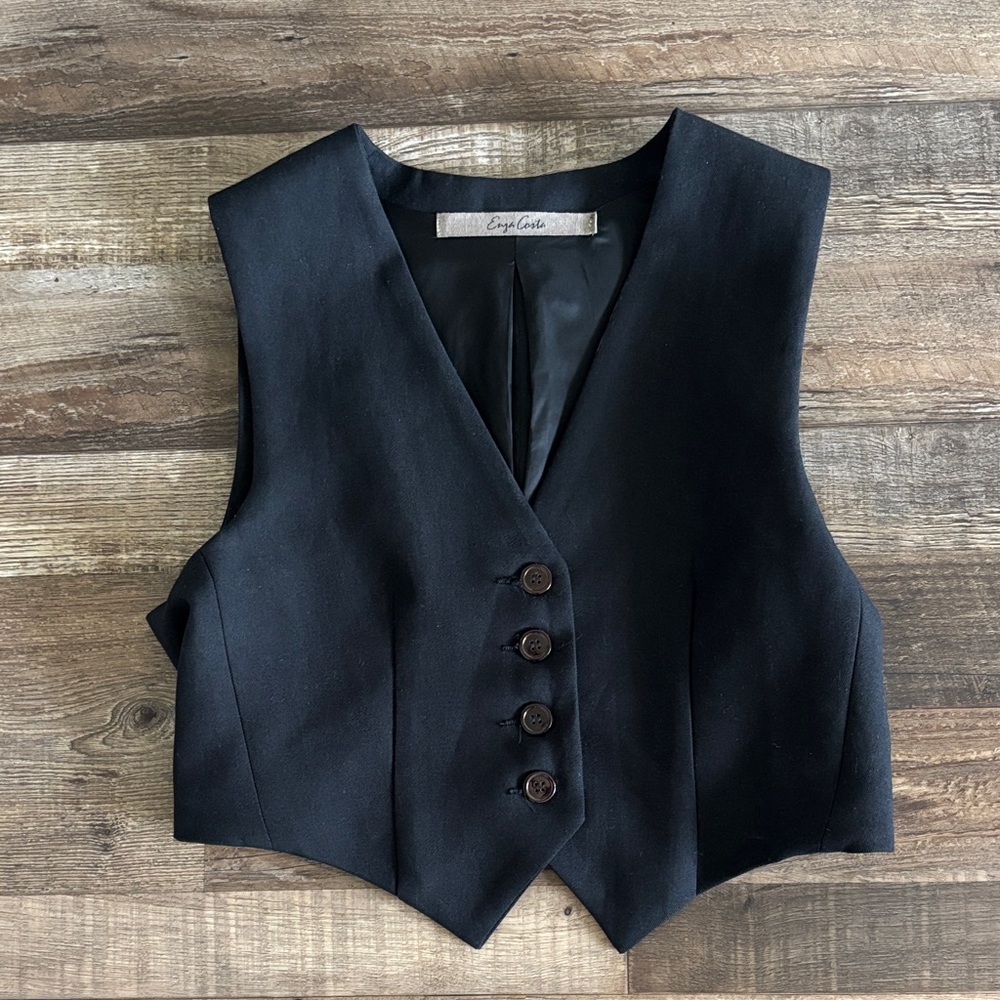 NWOT Enza Costa Chic Black Vest